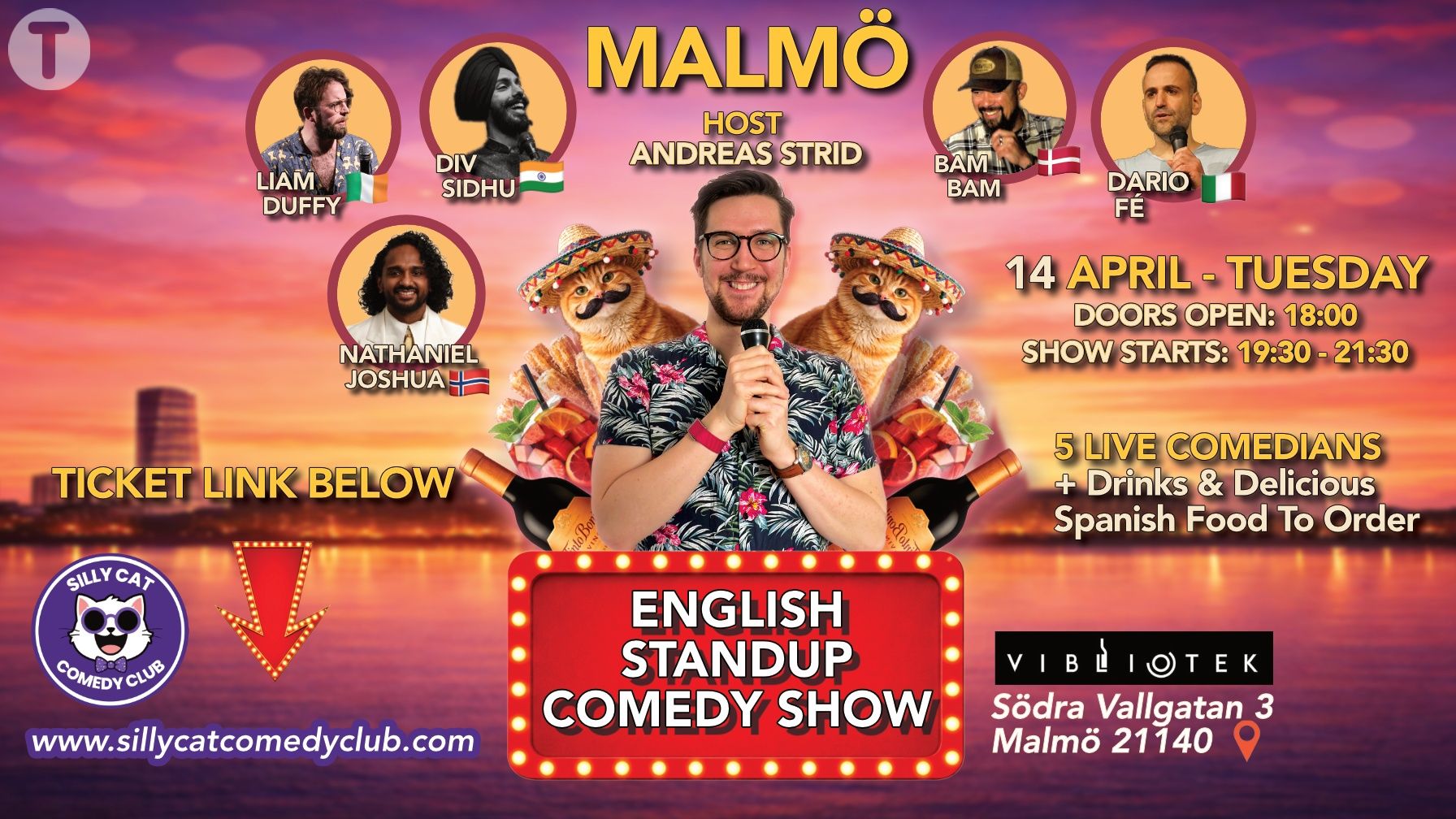 English Standup Comedy Malmö 14 April Vibliotek